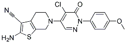 2-Amino-6-(5-chloro-1-(4-methoxyphenyl)-6-oxo-1,6-dihydro-4-pyridazinyl)-4,5,6,7-tetrahydrothieno[2,3-c]pyridine-3-carbonitrile Struktur