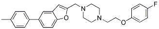 1-[2-(4-FLUOROPHENOXY)ETHYL]-4-([5-(4-METHYLPHENYL)-1-BENZOFURAN-2-YL]METHYL)PIPERAZINE Struktur