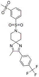 2-METHYL-8-([3-(METHYLSULFONYL)PHENYL]SULFONYL)-3-[4-(TRIFLUOROMETHYL)PHENYL]-1,4,8-TRIAZASPIRO[4.5]DECA-1,3-DIENE Struktur