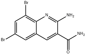 2-AMINO-6,8-DIBROMO-3-QUINOLINECARBOXAMIDE Struktur