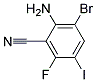 2-Amino-3-bromo-6-fluoro-5-iodobenzonitrile Struktur