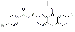 2-(4-Bromophenacylthio)-5-(4-chlorobenzyl)-6-methyl-4-propoxypyrimidine Struktur