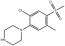 1-[2-CHLORO-5-METHYL-4-(METHYLSULFONYL)PHENYL]PIPERAZINE Struktur