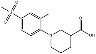 1-[2-FLUORO-4-(METHYLSULFONYL)PHENYL]PIPERIDINE-3-CARBOXYLIC ACID Struktur