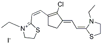 2-((E)-2-((3E)-2-CHLORO-3-[(2Z)-2-(3-ETHYL-1,3-THIAZOLIDIN-2-YLIDENE)ETHYLIDENE]CYCLOPENT-1-EN-1-YL)VINYL)-3-ETHYL-4,5-DIHYDRO-1,3-THIAZOL-3-IUM IODIDE Struktur