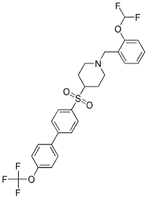 1-[2-(DIFLUOROMETHOXY)BENZYL]-4-([4'-(TRIFLUOROMETHOXY)BIPHENYL-4-YL]SULFONYL)PIPERIDINE Struktur