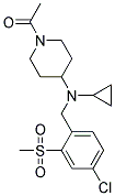 1-ACETYL-N-[4-CHLORO-2-(METHYLSULFONYL)BENZYL]-N-CYCLOPROPYLPIPERIDIN-4-AMINE Struktur