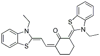 2-[3-ETHYL-1,3-BENZOTHIAZOL-2(3H)-YLIDENE]-6-((Z)-2-[3-ETHYL-1,3-BENZOTHIAZOL-2(3H)-YLIDENE]ETHYLIDENE)CYCLOHEXANONE Struktur