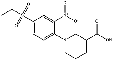 1-[4-(ETHYLSULFONYL)-2-NITROPHENYL]PIPERIDINE-3-CARBOXYLIC ACID Struktur