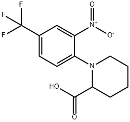 1-[2-NITRO-4-(TRIFLUOROMETHYL)PHENYL]PIPERIDINE-2-CARBOXYLIC ACID Struktur