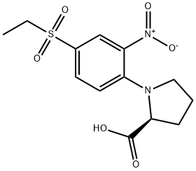 1-[4-(ETHYLSULFONYL)-2-NITROPHENYL]PYRROLIDINE-2-CARBOXYLIC ACID Struktur