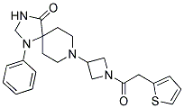 1-PHENYL-8-[1-(2-THIENYLACETYL)AZETIDIN-3-YL]-1,3,8-TRIAZASPIRO[4.5]DECAN-4-ONE Struktur