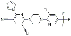 2-(4-(3-Chloro-5-(trifluoromethyl)-2-pyridinyl)piperazino)-6-(1H-pyrrol-1-yl)-3,5-pyridinedicarbonitrile Struktur