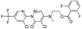 2-((5-Chloro-1-(3-chloro-5-(trifluoromethyl)-2-pyridinyl)-6-oxo-1,6-dihydro-4-pyridazinyl)(methyl)amino)ethyl 2,6-difluorobenzenecarboxylate Struktur