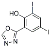 2,4-DIIODO-6-(1,3,4-OXADIAZOL-2-YL)PHENOL, TECH Struktur