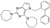 2,4-BIS-AZEPAN-1-YL-5-BIPHENYL-2-YLMETHYL-5H-PYRROLO[3,2-D]PYRIMIDINE Struktur