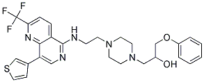 1-PHENOXY-3-[4-(2-([8-(3-THIENYL)-2-(TRIFLUOROMETHYL)-1,6-NAPHTHYRIDIN-5-YL]AMINO)ETHYL)PIPERAZIN-1-YL]PROPAN-2-OL Struktur