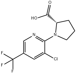 1-[3-CHLORO-5-(TRIFLUOROMETHYL)PYRIDIN-2-YL]PYRROLIDINE-2-CARBOXYLIC ACID Struktur