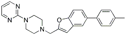 2-(4-([5-(4-METHYLPHENYL)-1-BENZOFURAN-2-YL]METHYL)PIPERAZIN-1-YL)PYRIMIDINE Struktur