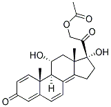 1,4 pregnatetraene-11a,17a-21triol-3,20-dione-21-acetate Struktur