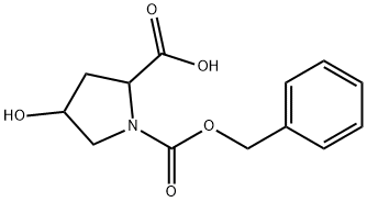 1-[(benzyloxy)carbonyl]-4-hydroxypyrrolidine-2-carboxylic acid Struktur