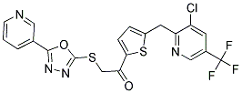 1-(5-((3-Chloro-5-(trifluoromethyl)-2-pyridinyl)methyl)-2-thienyl)-2-((5-(3-pyridinyl)-1,3,4-oxadiazol-2-yl)sulfanyl)-1-ethanone Struktur