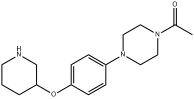 1-(4-[4-(3-PIPERIDINYLOXY)PHENYL]-1-PIPERAZINYL)-1-ETHANONE Struktur