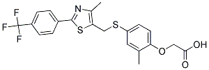 2-(2-METHYL-4-((4-METHYL-2-(4-(TRIFLUOROMETHYL)PHENYL)THIAZOL-5-YL)METHYLTHIO)PHENOXY)ACETIC ACID Struktur