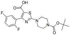 2-(4-Boc-Piperazine-1-Yl)-4-(2,5-Difluorophenyl)-5-Thiazolecarboxylic Acid Struktur