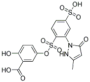 2-hydroxy-5-(2-(3-methyl-5-oxo-2H-pyrazol-1(5H)-yl)-4-sulfophenylsulfonyloxy)benzoic acid Struktur