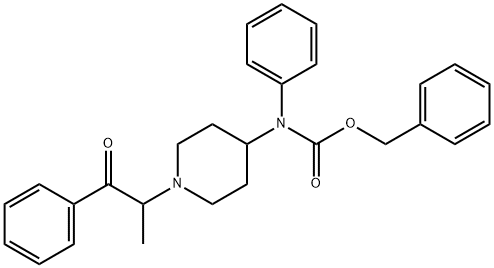 1-PHENYL-2-(4-N-CBZ-PHENYLAMINO-PIPERIDIN-1-YL)-PROPAN-1-ONE
 Struktur