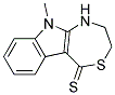 10-METHYL-1,2,3,10-TETRAHYDRO-5H-(1,4)THIAZEPINO(5,6-B)INDOLE-5-THIONE Struktur