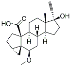 17A-ETHYNYL-17B-HYDROXY-6B-METHOXY-3A,5-CYCLO-5A-ANDROSTAN-19-OICACID Struktur