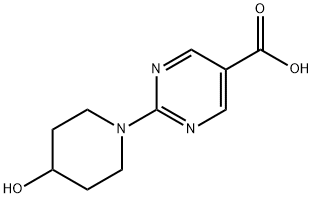 2-(4-Hydroxypiperidin-1-yl)pyrimidine-5-carboxylic acid Struktur