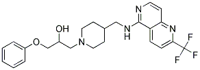 1-PHENOXY-3-[4-(([2-(TRIFLUOROMETHYL)-1,6-NAPHTHYRIDIN-5-YL]AMINO)METHYL)PIPERIDIN-1-YL]PROPAN-2-OL Struktur