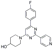 1-[6-(4-FLUOROPHENYL)-2-PYRIDIN-4-YLPYRIMIDIN-4-YL]PIPERIDIN-4-OL Struktur