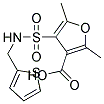 2,5-Dimethyl-4-{[(thien-2-ylmethyl)amino]sulphonyl}furan-3-carboxylic acid Struktur