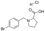 1-(4-BROMO-BENZYL)-PYRROLIDINE-2-CARBOXYLIC ACID HYDROCHLORIDE Struktur