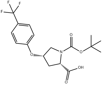 (2S,4S)-1-(TERT-BUTOXYCARBONYL)-4-[4-(TRIFLUORO-METHYL)PHENOXY]-2-PYRROLIDINECARBOXYLIC ACID Struktur