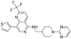 N-[(1-PYRIMIDIN-2-YLPIPERIDIN-4-YL)METHYL]-8-(3-THIENYL)-2-(TRIFLUOROMETHYL)-1,6-NAPHTHYRIDIN-5-AMINE Struktur