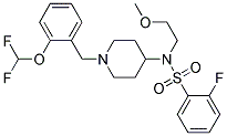 N-(1-[2-(DIFLUOROMETHOXY)BENZYL]PIPERIDIN-4-YL)-2-FLUORO-N-(2-METHOXYETHYL)BENZENESULFONAMIDE Struktur