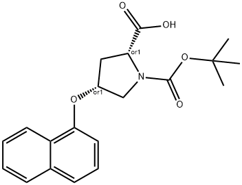 (2S,4S)-1-(TERT-BUTOXYCARBONYL)-4-(1-NAPHTHYLOXY)-2-PYRROLIDINECARBOXYLIC ACID Struktur