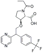 (S)-3-[2-(PYRAZIN-2-YL)-(1RS)-[4-(TRIFLUOROMETHYL)PHENYL]ETHOXY]PROPANOYLPROLINE Struktur