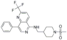 N-([1-(METHYLSULFONYL)PIPERIDIN-4-YL]METHYL)-8-PHENYL-2-(TRIFLUOROMETHYL)-1,6-NAPHTHYRIDIN-5-AMINE Struktur