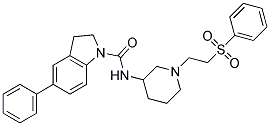 5-PHENYL-N-(1-[2-(PHENYLSULFONYL)ETHYL]PIPERIDIN-3-YL)INDOLINE-1-CARBOXAMIDE Struktur