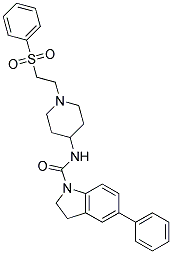 5-PHENYL-N-(1-[2-(PHENYLSULFONYL)ETHYL]PIPERIDIN-4-YL)INDOLINE-1-CARBOXAMIDE Struktur