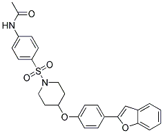 N-[4-((4-[4-(1-BENZOFURAN-2-YL)PHENOXY]PIPERIDIN-1-YL)SULFONYL)PHENYL]ACETAMIDE Struktur