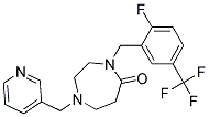 4-[2-FLUORO-5-(TRIFLUOROMETHYL)BENZYL]-1-(PYRIDIN-3-YLMETHYL)-1,4-DIAZEPAN-5-ONE Struktur