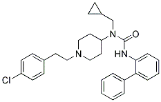 N'-BIPHENYL-2-YL-N-(1-[2-(4-CHLOROPHENYL)ETHYL]PIPERIDIN-4-YL)-N-(CYCLOPROPYLMETHYL)UREA Struktur