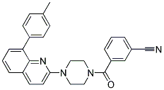 3-((4-[8-(4-METHYLPHENYL)QUINOLIN-2-YL]PIPERAZIN-1-YL)CARBONYL)BENZONITRILE Struktur